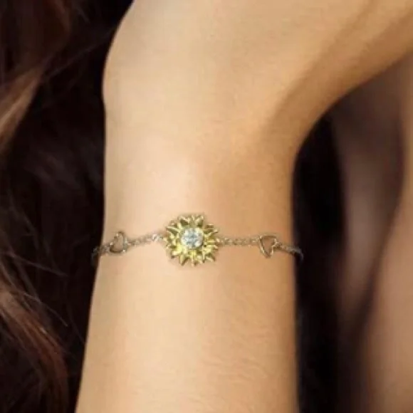 14k Yellow Gold & 925 Sterling Silver Diamond Moissanite Sunflower Bolo … - Picture 4 of 9